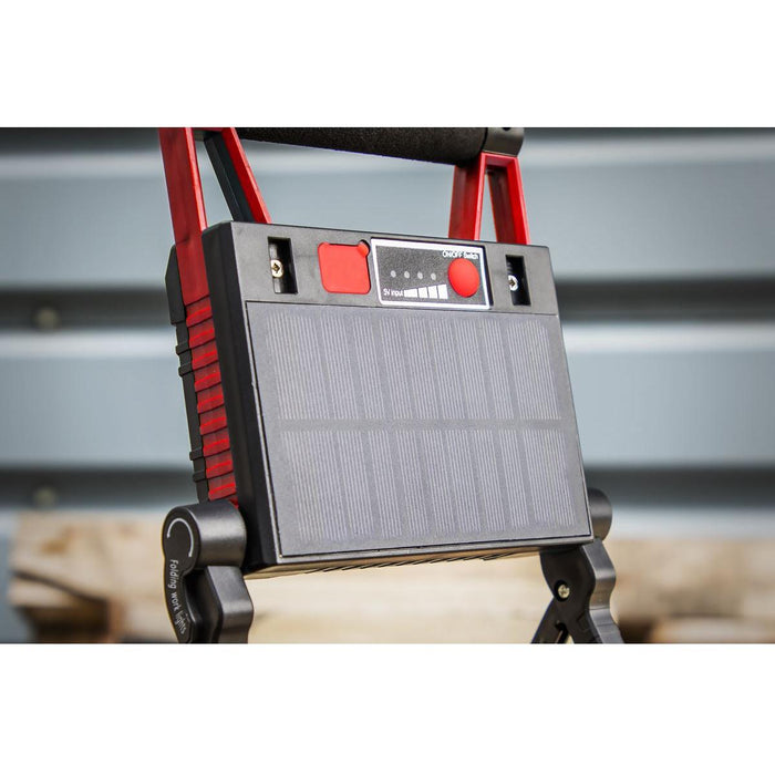Sealey Rechargeable Solar Powered Portable Floodlight 15W COB LED LEDFL15WS Sealey - Town Tools 