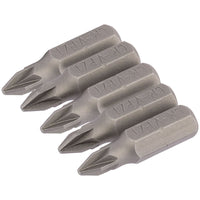 Draper PZ Type Insert Bit, No.1 x 25mm, 1/4" Hex (Pack of 5) 64014