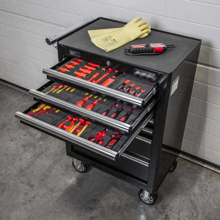 Sealey Insulated Tool Kit with 7 Drawer Rollcab 63pc TBTECOMBO2 Sealey - Town Tools 