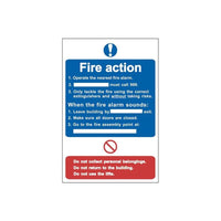 Scan Fire Action Procedure - PVC Sign 200 x 300mm