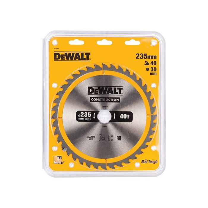 Dewalt Power Tools Portable Construction Circular Saw Blade 235 x 30mm x 40T DeWALT Power Tools - Town Tools