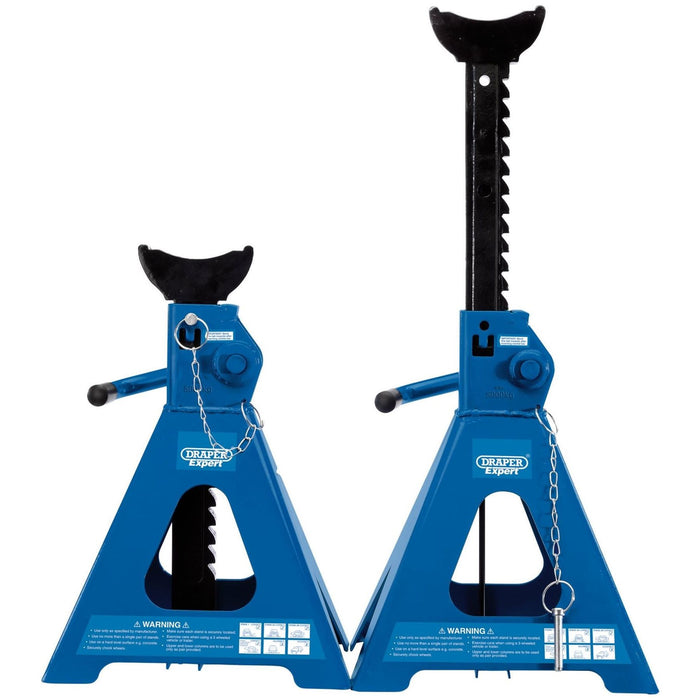 Draper Pair of Pneumatic Rise Ratcheting Axle Stands, 5 Tonne 01814