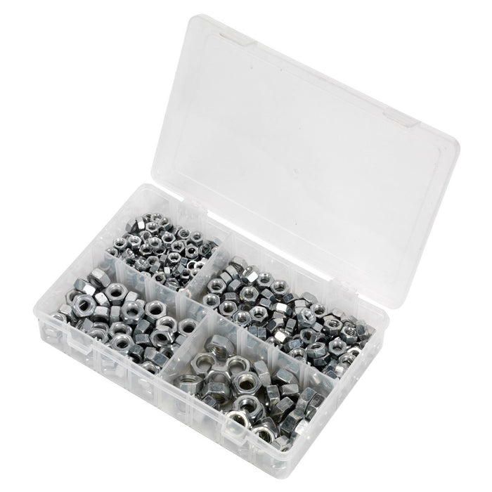 Sealey Steel Nut Assortment 1/4"-1/2"UNC 320pc AB030SN Sealey - Town Tools 