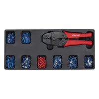 Sealey Tool Tray with Ratchet Crimper & 325 Assorted Insulated Terminal Set