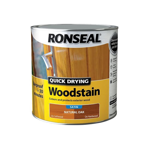 Ronseal Quick Drying Woodstain Satin Natural Oak 2.5 litre Ronseal - Town Tools