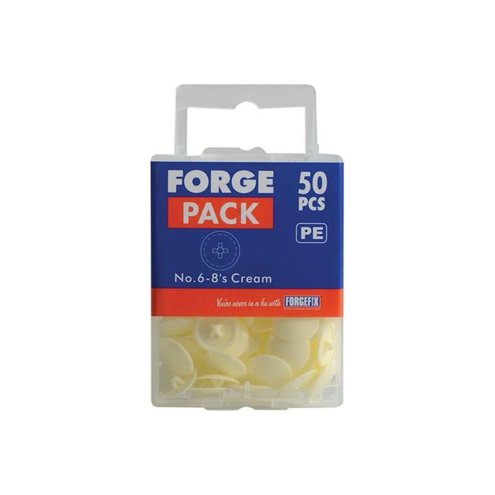 Forgefix Pozi Compatible Cover Cap Cream No.6-8 Forge Pack 50 ForgeFix - Town Tools