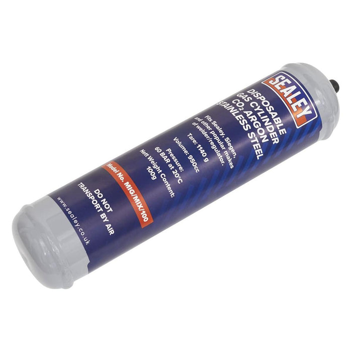 Sealey Disposable Carbon Dioxide/Argon Gas Cylinder 100g - Box of 12 Sealey - Town Tools 