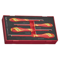 Teng Tools Insulated Screwdriver Set Flat FOAM1 4 Pieces