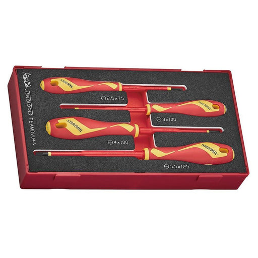 Teng Tools Insulated Screwdriver Set Flat FOAM1 4 Pieces Teng Tools - Town Tools 
