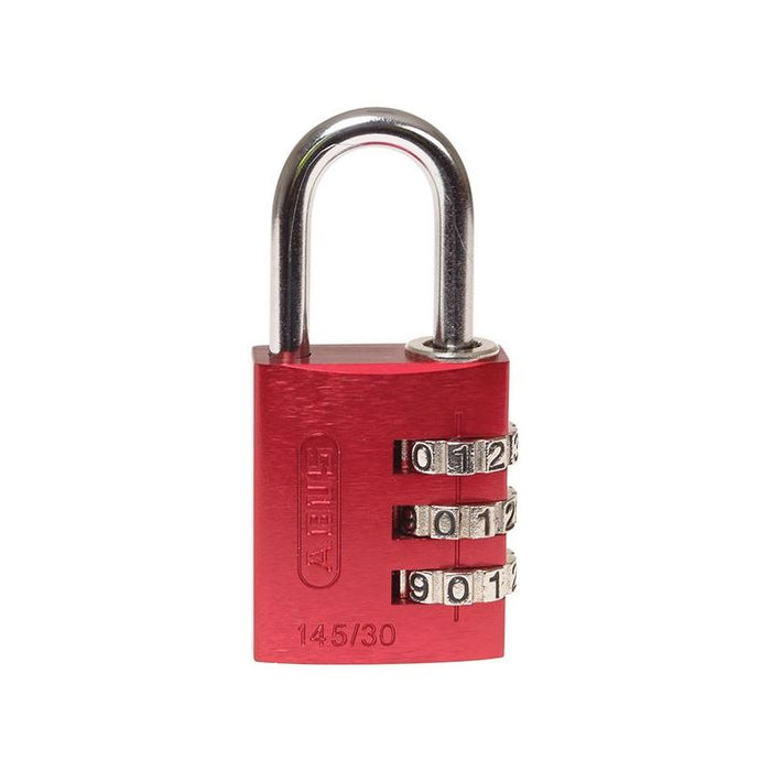 Abus Mechanical 145/30 30mm Aluminium Combination Padlock Red 46578 ABUS Mechanical - Town Tools