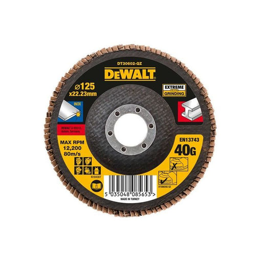 Dewalt Power Tools DT30602 Extreme Metal Flap Disc 125 x 22.2mm x 40G DeWALT Power Tools - Town Tools