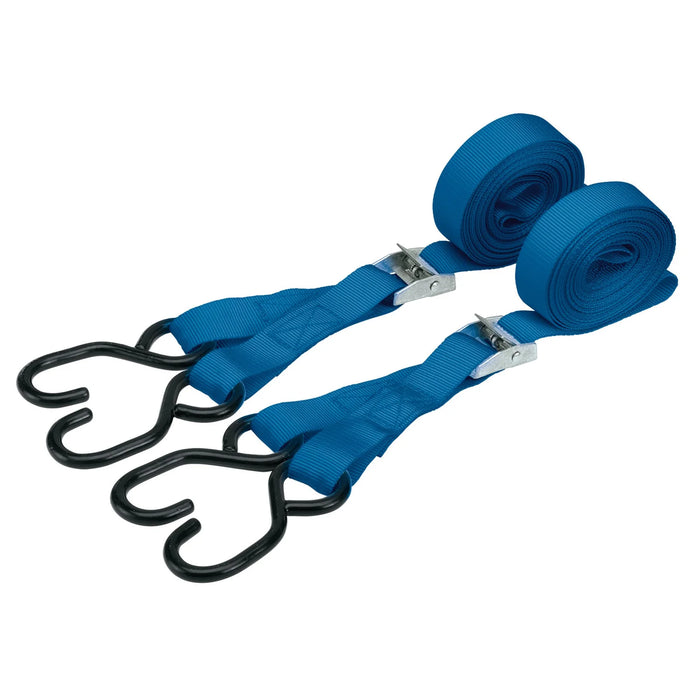 Draper Ratcheting Tie Down Straps, 5.0m x 25mm, 125kg (2 Piece) - TDS125/B