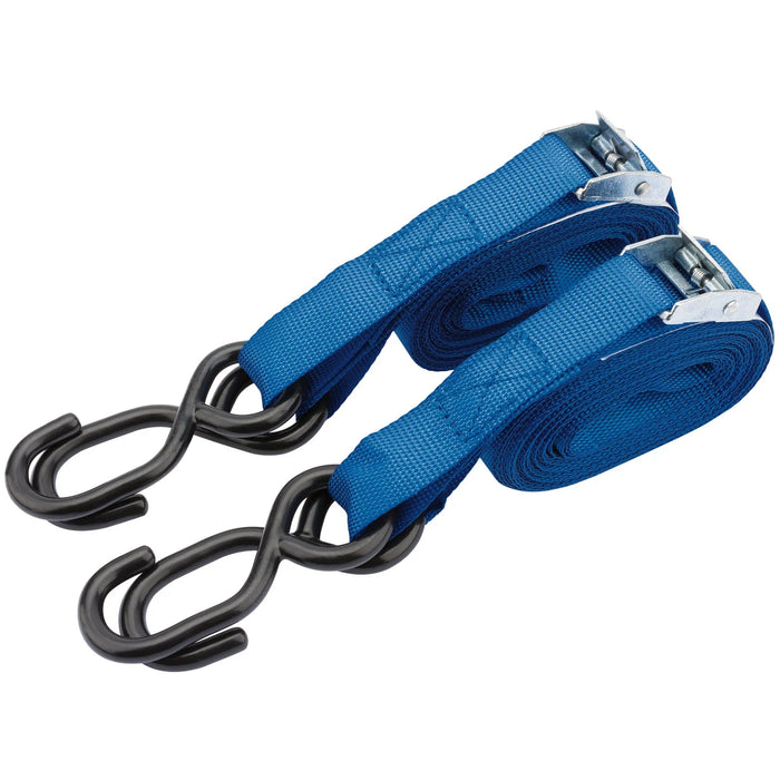 Draper Ratcheting Tie Down Straps, 5.0m x 25mm, 125kg (2 Piece) - TDS125/B