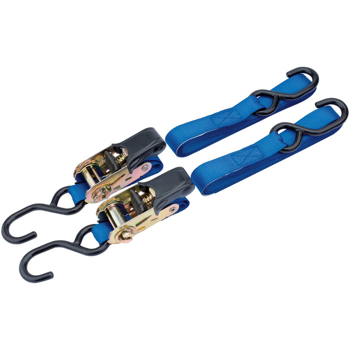 Draper Ratcheting Tie Down Straps, 3.5m x 25mm, 250kg (2 Piece) - RTDS25B2/B
