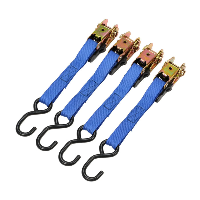 Draper Ratcheting Tie Down Straps, 5m x 25mm, 250kg (4 Piece) - RTDS25B4/B