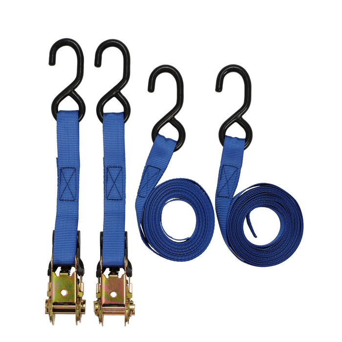 Draper Ratcheting Tie Down Straps, 5m x 25mm, 250kg (4 Piece) - RTDS25B4/B