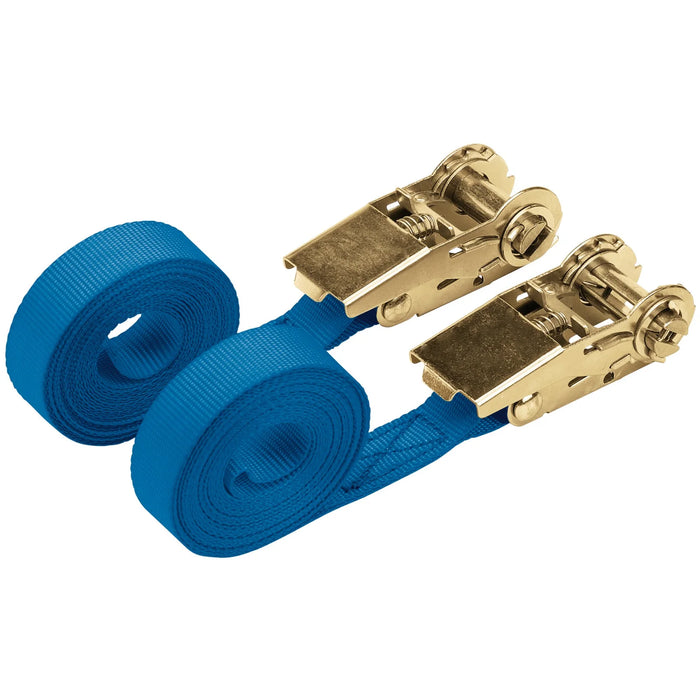 Draper Ratcheting Tie Down Straps, 4.5m x 25mm, 250kg (2 Piece) - RTDS250B2/B