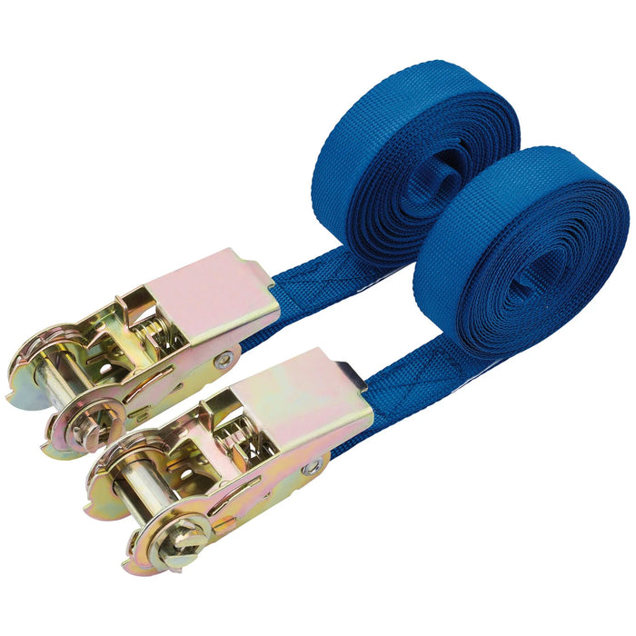 Draper Ratcheting Tie Down Straps, 4.5m x 25mm, 250kg (2 Piece) - RTDS250B2/B