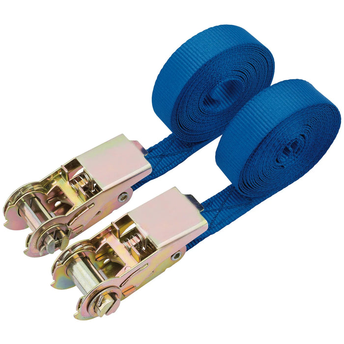 Draper Ratcheting Tie Down Straps, 4.5m x 25mm, 400kg (2 Piece) - RTDS400B2/B