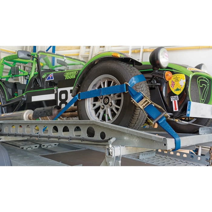 Draper Ratcheting Vehicle Tie Down Straps, 3m x 50mm, 2250kg - CRTDS2250/B