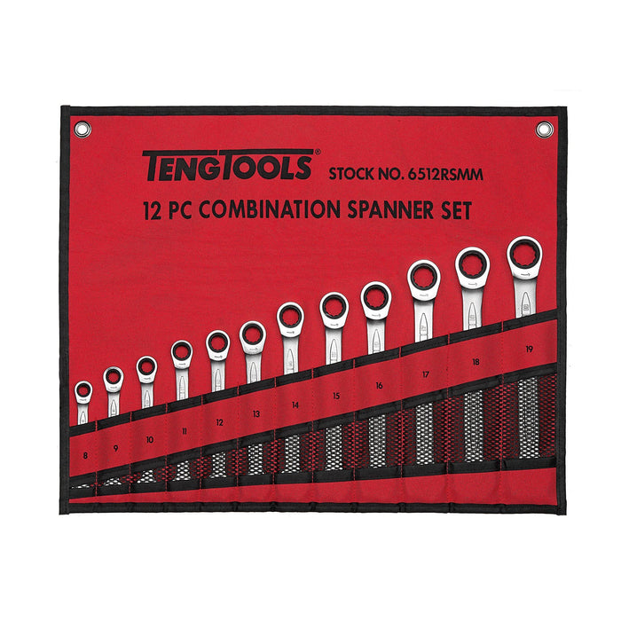 Teng Tools Combination Spanner Set 33-50 mm Tool Roll 7 Pieces Teng Tools - Town Tools 