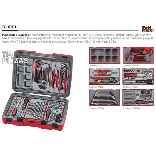 Teng Tools MECCA PRO TC-6T TT Tool Kit 114 Pieces GOOD4YOU - Town Tools 