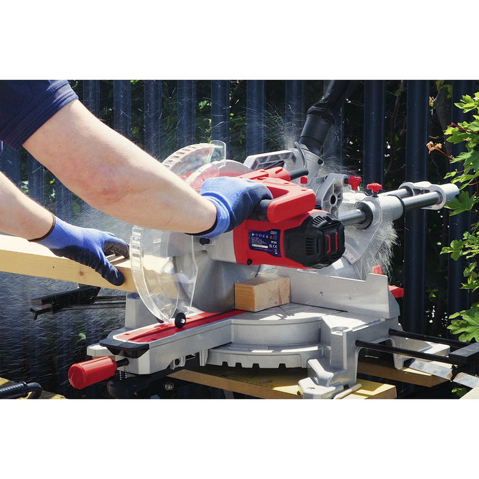 Sealey Sliding Compound Mitre Saw 255mm SMS255 Sealey - Town Tools 