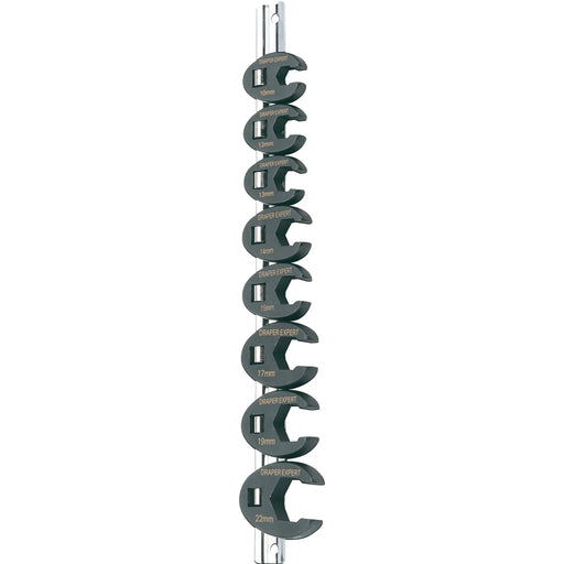 Draper Expert Metric Crow Foot Spanner Set on a Metal Rail, 3/8" Sq. Dr. (8 - image 1