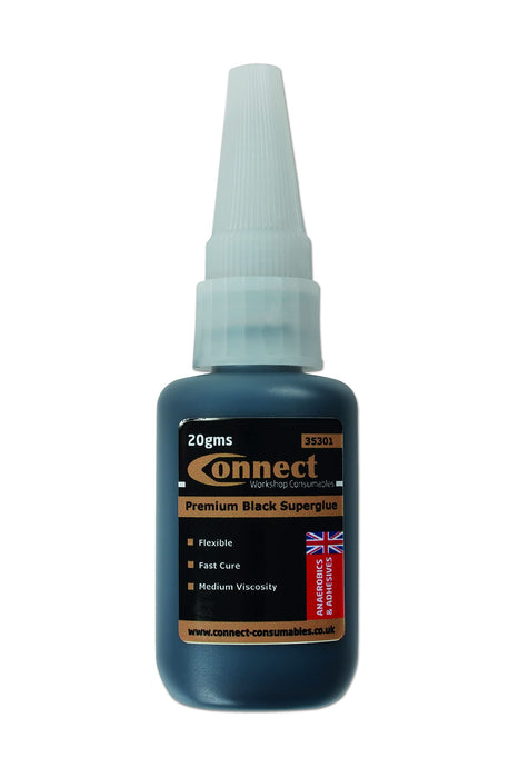 Connect Black Superglue C480 Bottle 20g 35301 Connect Workshop Consumables - Town Tools 