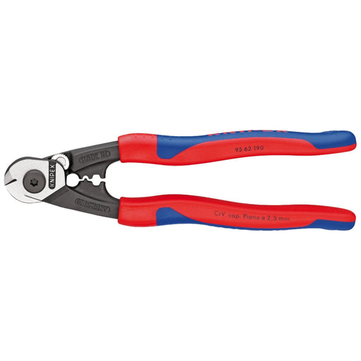 Draper Knipex 95 62 190 Forged Wire Rope Cutters with Heavy Duty Handles, 190mm Draper - Town Tools 