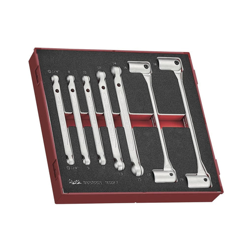 Teng Tools Double Flex Wrench Set FOAM2 7 Pieces Teng Tools - Town Tools 