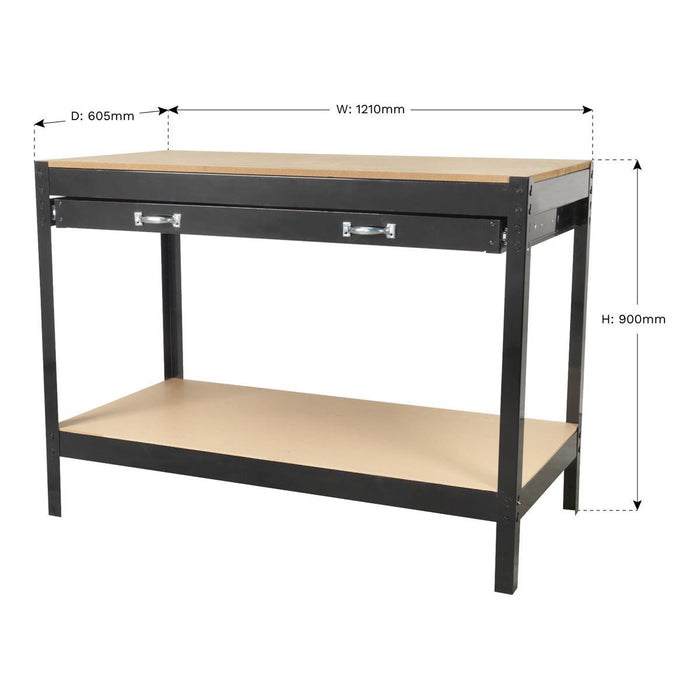 Sealey Workbench with Drawer 1.2m AP12160 Sealey - Town Tools 