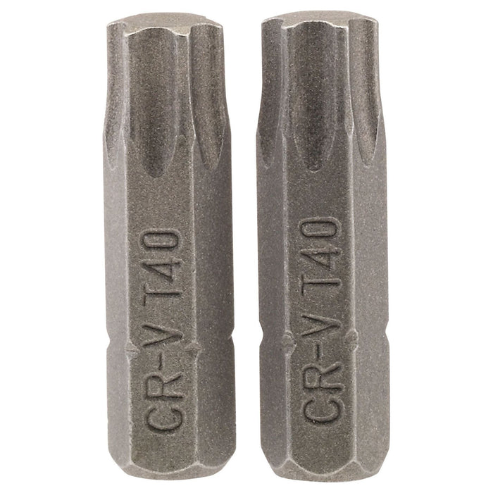 Draper TX-STAR Insert Bit, 1/4" Hex, 25mm Long, T40 (Pack of 2) Draper - Town Tools 