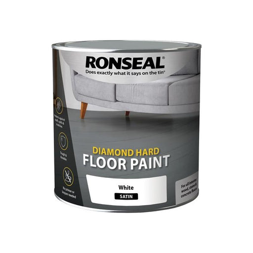 Ronseal Diamond Hard Floor Paint Satin White 2.5 litre Ronseal - Town Tools