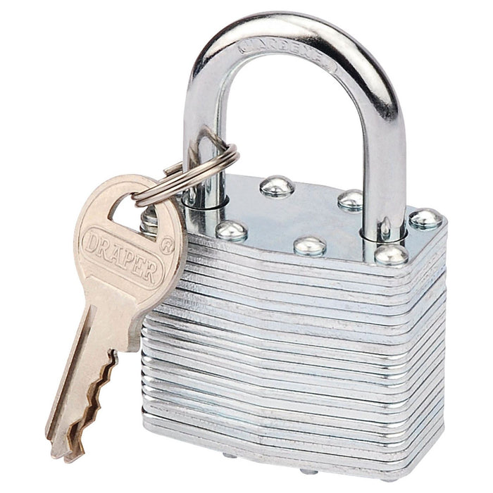 Draper Laminated Steel Padlock, 40 x 23mm 14020 Draper - Town Tools 