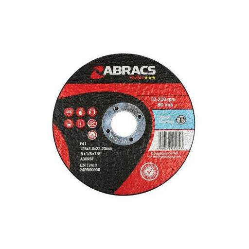 Connect Abracs Flat Cutting Discs 125mm x 3.0mm 10pc 32052 Tool Connection - Town Tools 