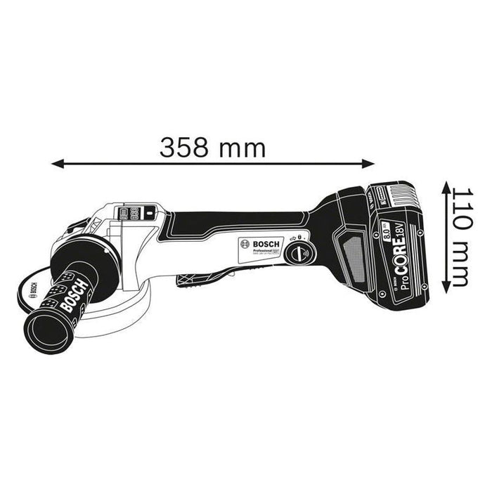 Bosch GWS 18V-10 PSC Professional Angle Grinder 125mm 18V Bare Unit Bosch - Town Tools