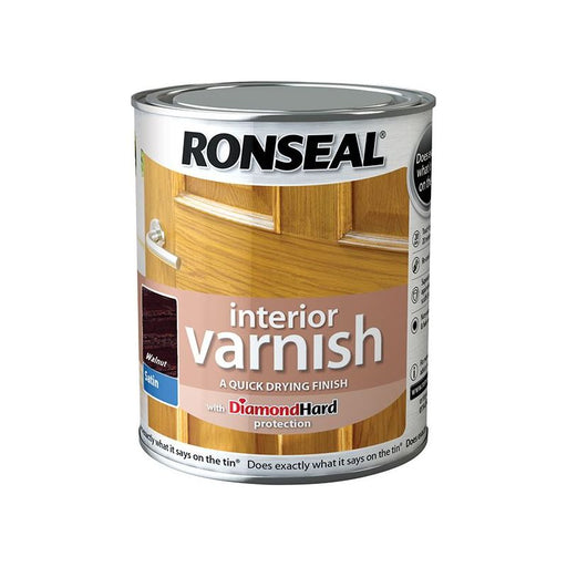 Ronseal Interior Varnish Quick Dry Satin Walnut 750ml Ronseal - Town Tools