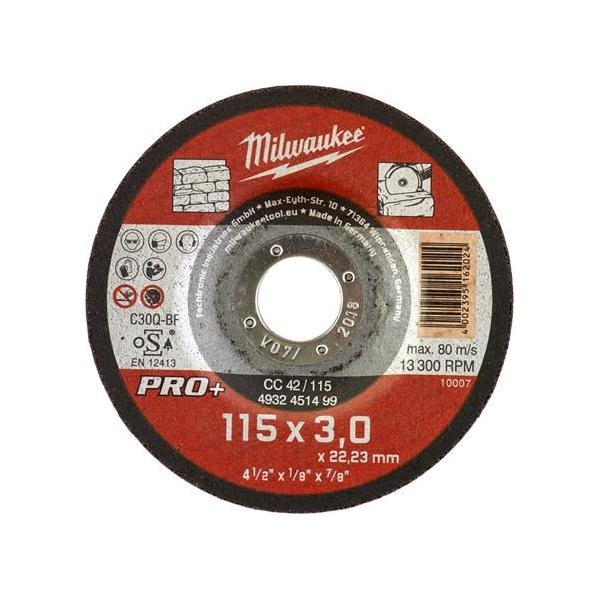 Milwaukee Stone Cut.W Pro+ Cc42 115X3mm-1Pc Milwaukee - Town Tools