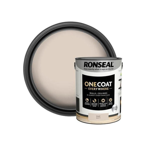 Ronseal One Coat Everywhere Interior Paint Clay Matt 5 litre Ronseal - Town Tools