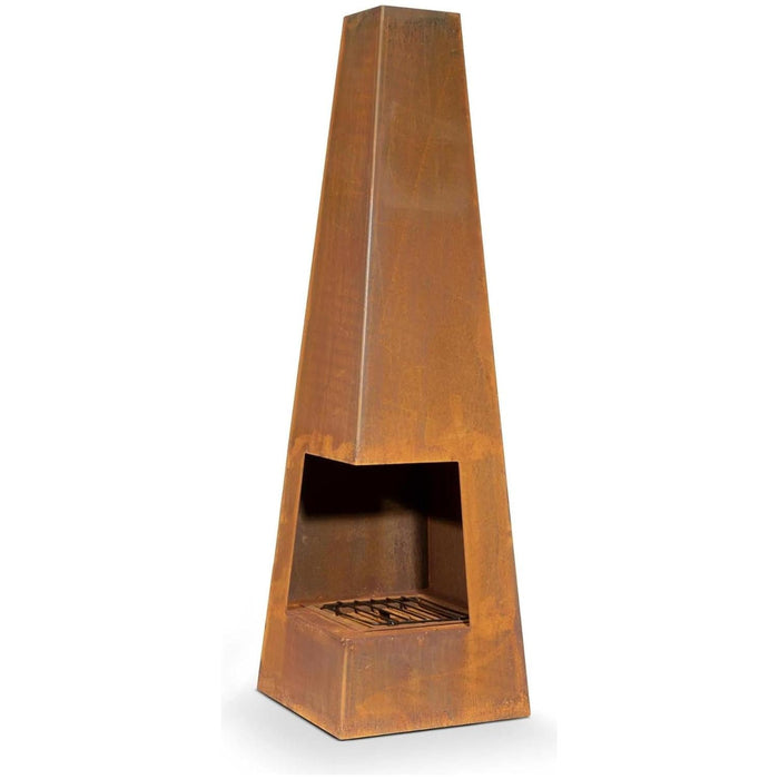 Dellonda Chiminea Wood Burner Heater for Outdoors W45cm x H150cm Corten Steel Dellonda - Town Tools 