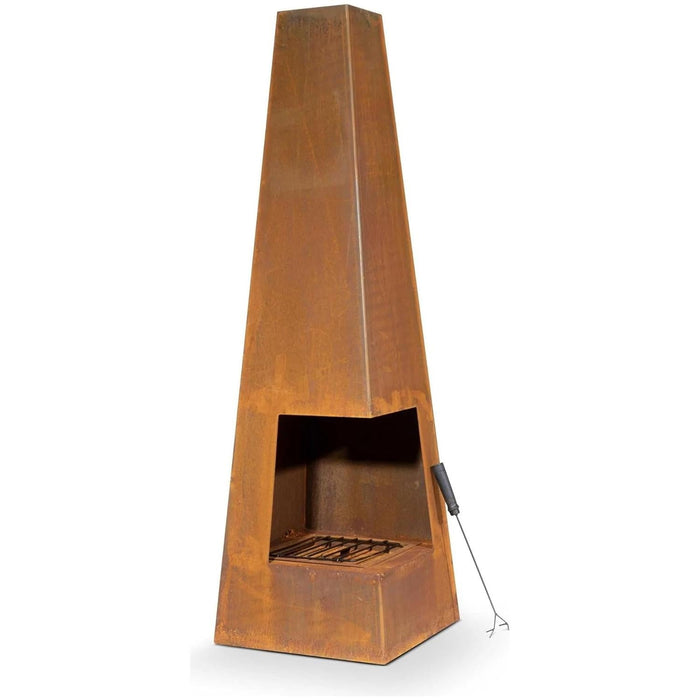 Dellonda Chiminea Wood Burner Heater for Outdoors W45cm x H150cm Corten Steel Dellonda - Town Tools 