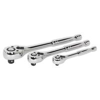 Sealey Ratchet Wrench Set 3pc Pear-Head Flip Reverse AK6672