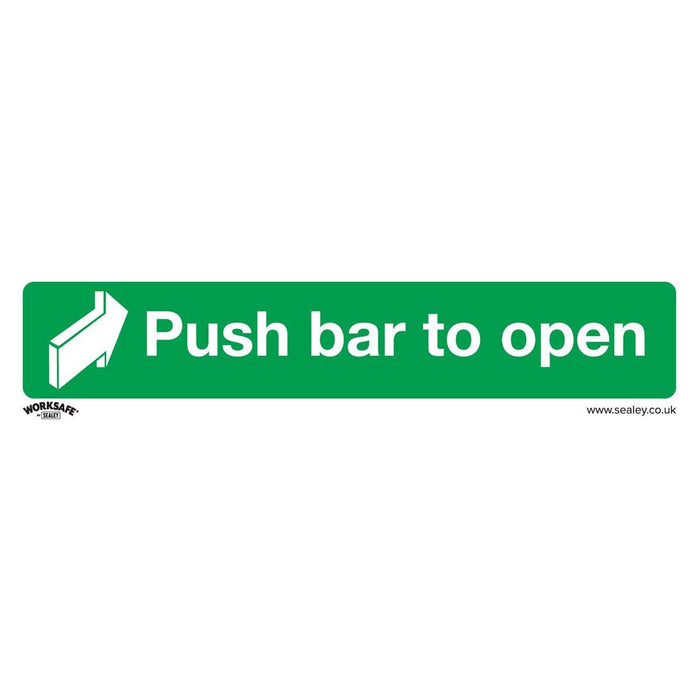 Sealey Safe Conditions Safety Sign Push Bar To Open Rigid Plastic SS29P1 Sealey - Town Tools 