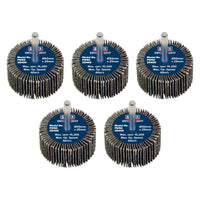 Sealey 50 x 25mm Abrasive Flap Wheel on 6mm Shaft 40Grit - Pack of 5 FW5025405