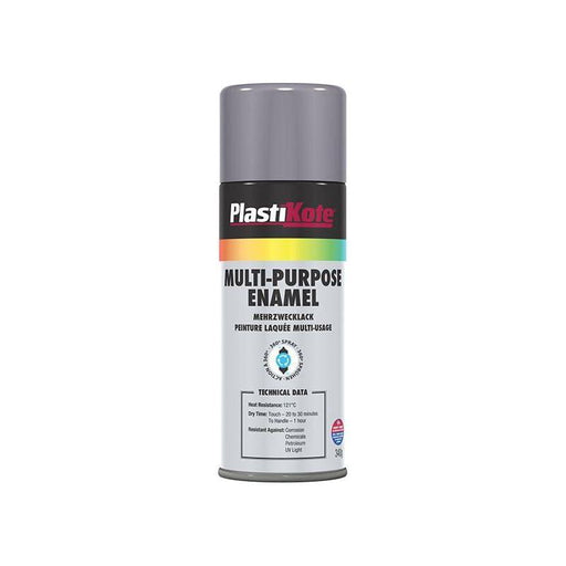 Plastikote Multi Purpose Enamel Spray Paint Gloss Grey 400ml PlastiKote - Town Tools