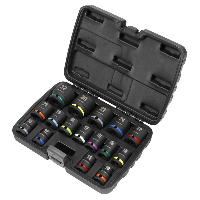 Sealey Premier Premier Impact Socket Set 1/2"Sq Drive 16pc AK5625M Sealey Premier - Town Tools 