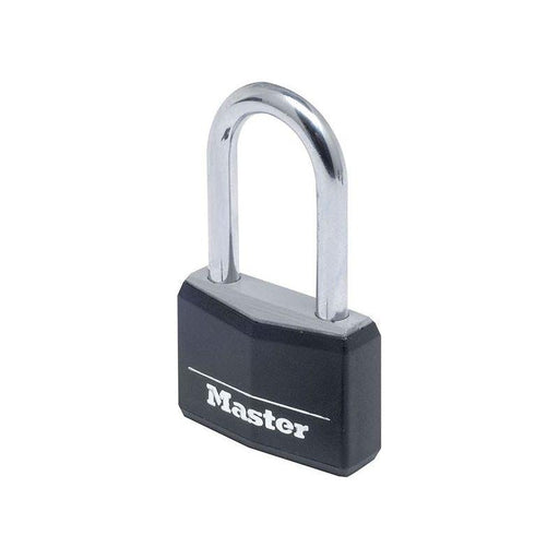 Master Lock Aluminium Black Vinyl Cover 40mm Padlock 4-Pin - 38mm Shackle Master Lock - Town Tools