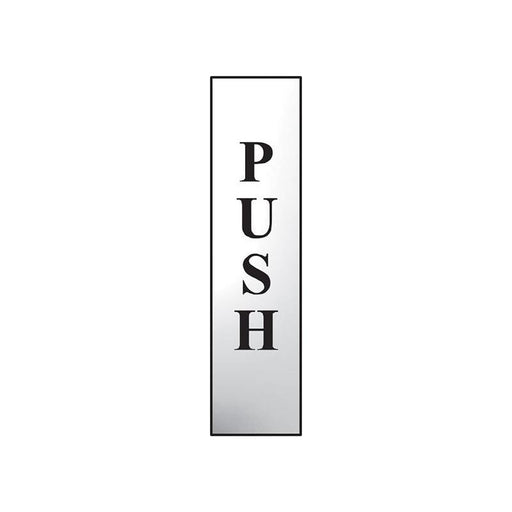 Scan Push Vertical - Polished Chrome Effect 50 x 200mm Scan - Town Tools