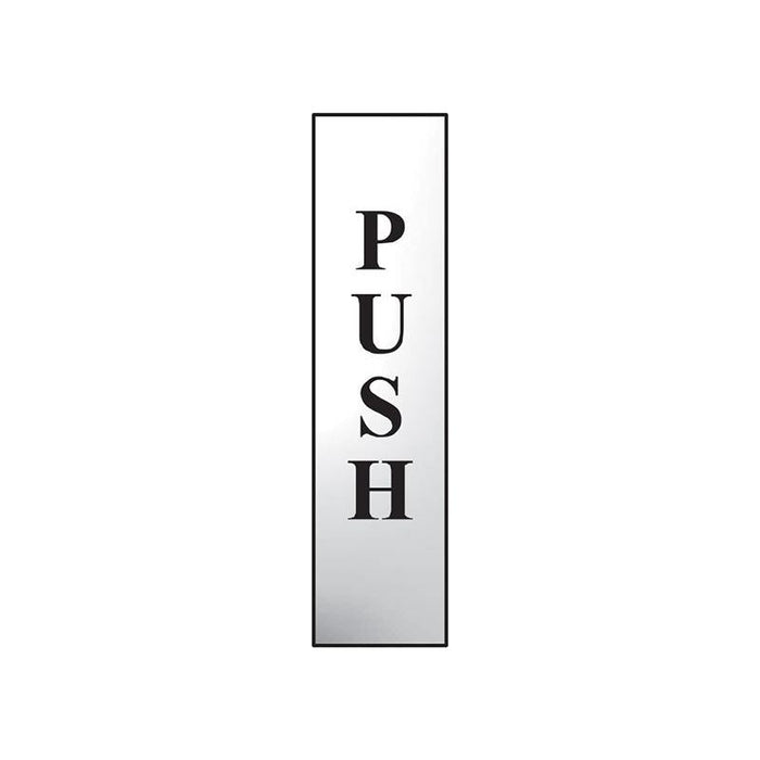 Scan Push Vertical - Polished Chrome Effect 50 x 200mm Scan - Town Tools